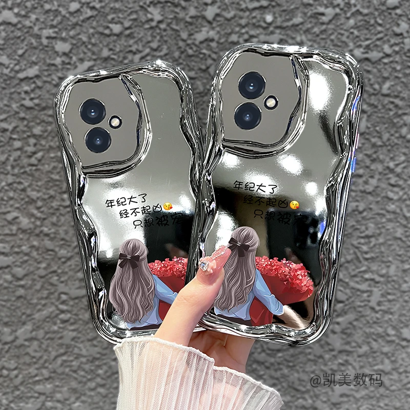 适用vivoy35+手机壳只想被宠电镀硅胶防摔女款高级时尚个性创意软