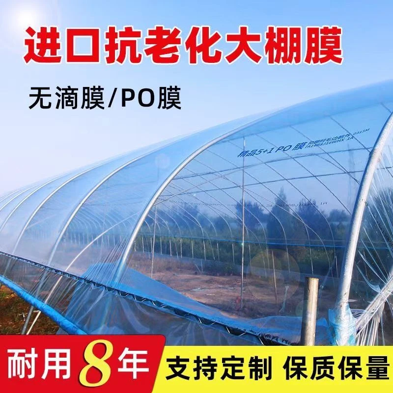 大棚膜抗老化无滴膜蓝膜保温加厚进口高透光PO膜消雾蔬菜种殖薄膜