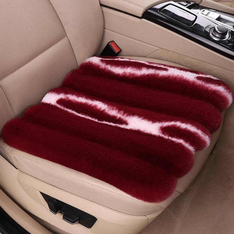 印花汽车坐垫冬季毛绒座垫单片无靠背后座长条