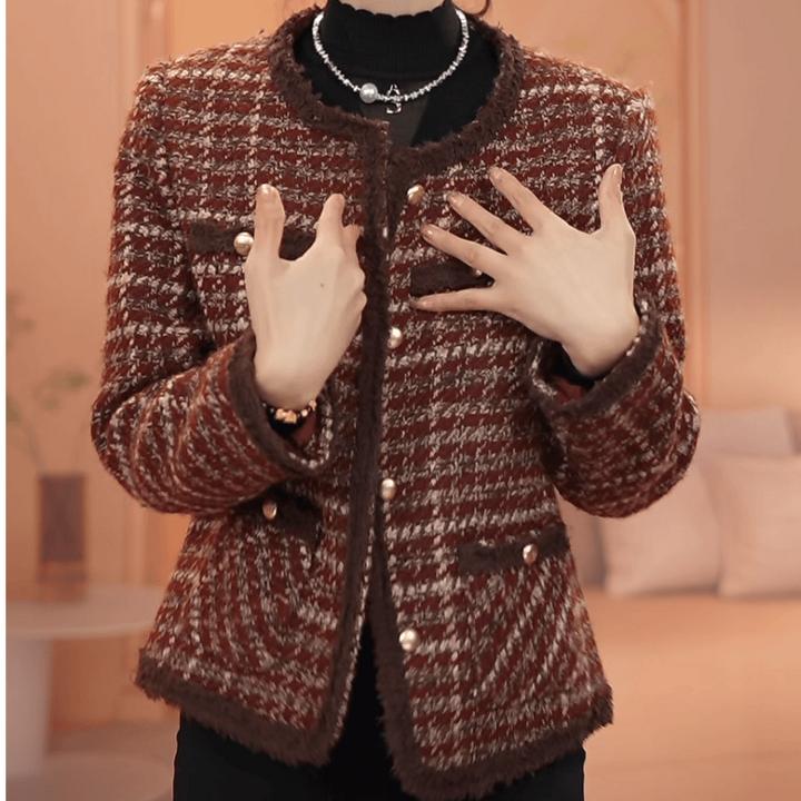 洋气时尚小香风外套2024秋冬季新款大码女装宽松遮肉显瘦外搭上衣