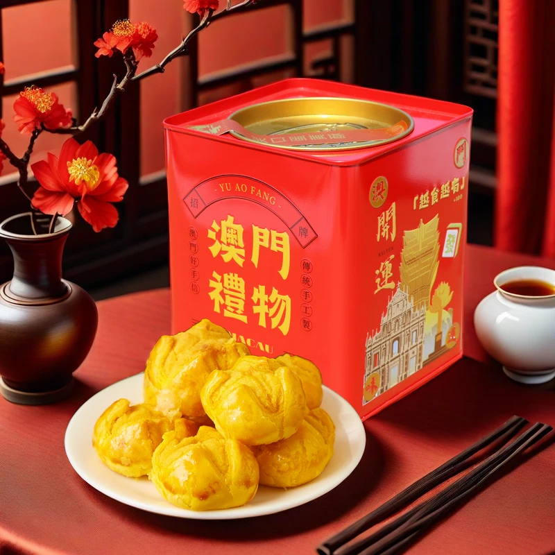 咸蛋黄开口酥澳门特产手信红罐礼盒蛋黄酥下午茶零食小吃珠海特产