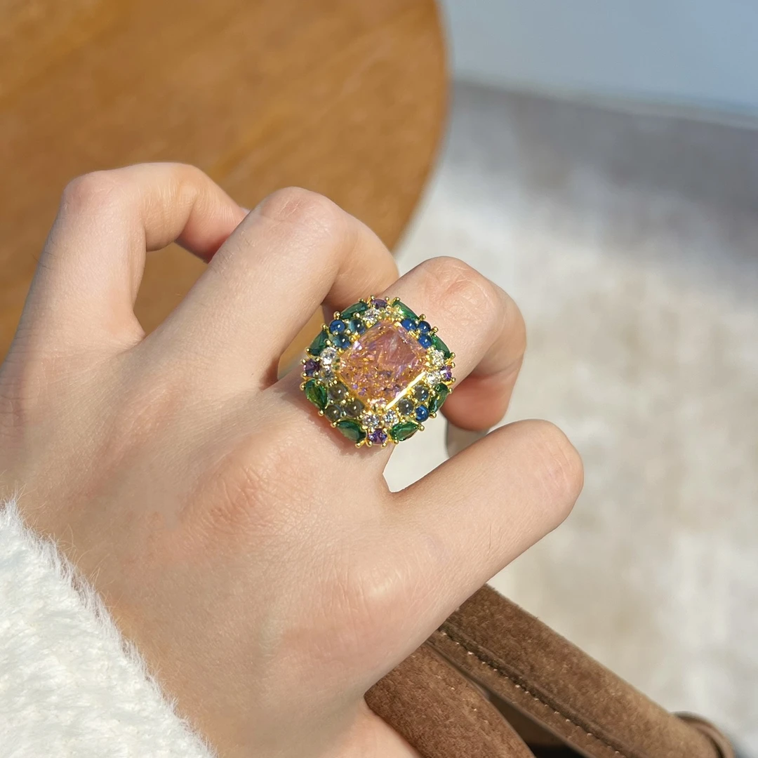 足金反转巴黎戒指5D黄金开口冬日百搭戒指