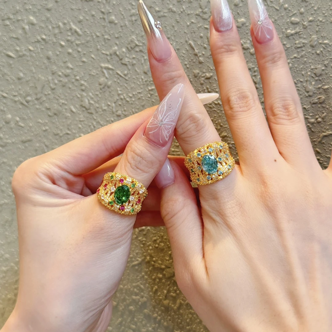 足金璀璨星河戒指5D黄金戒指