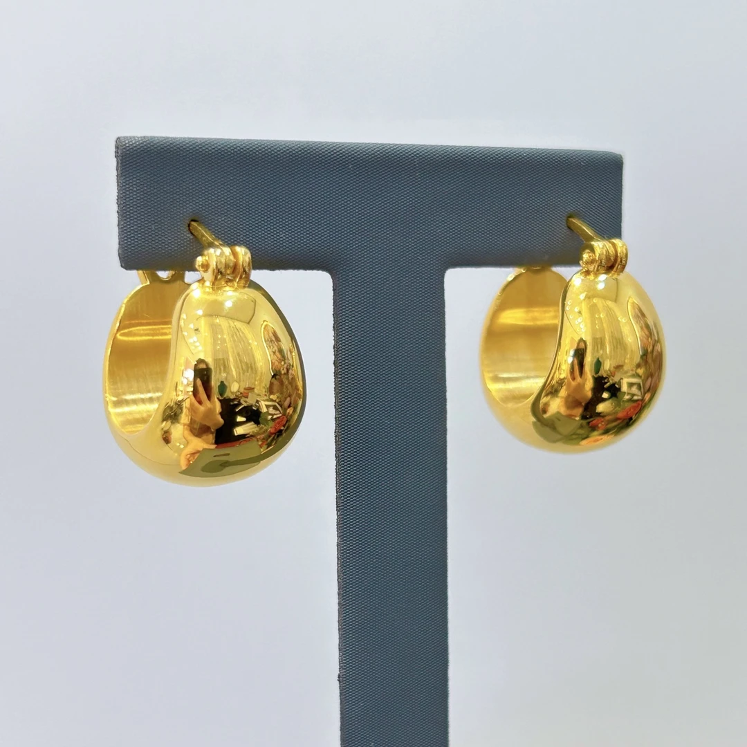 足金燕窝耳扣时尚5D黄金耳饰