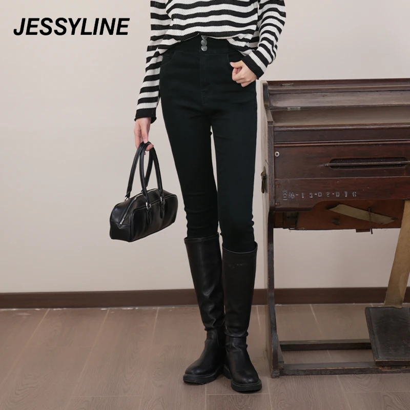 0243【马琦尧专属】jessyline2024秋装新款 杰茜莱显瘦小脚牛仔裤女