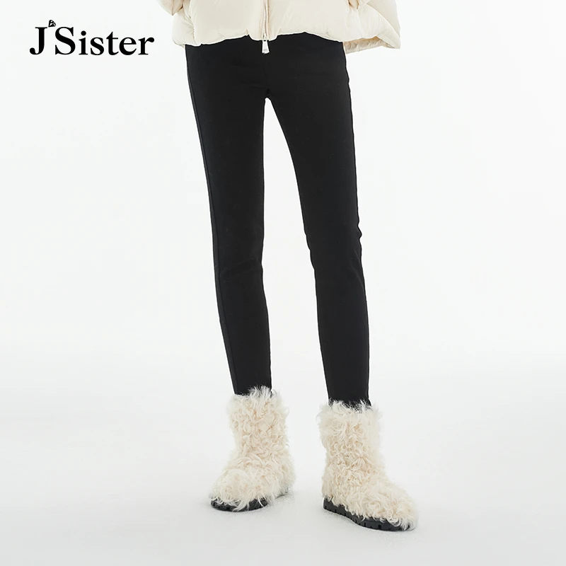 jsister 冬装新款 JS女装时尚黑色铅笔流行牛仔裤 S341210300