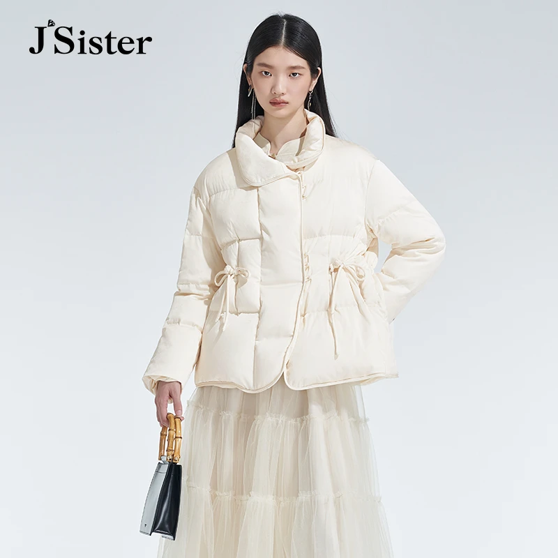 jsister 冬装新款 JS女装时尚白色短款流行羽绒服 S345108444
