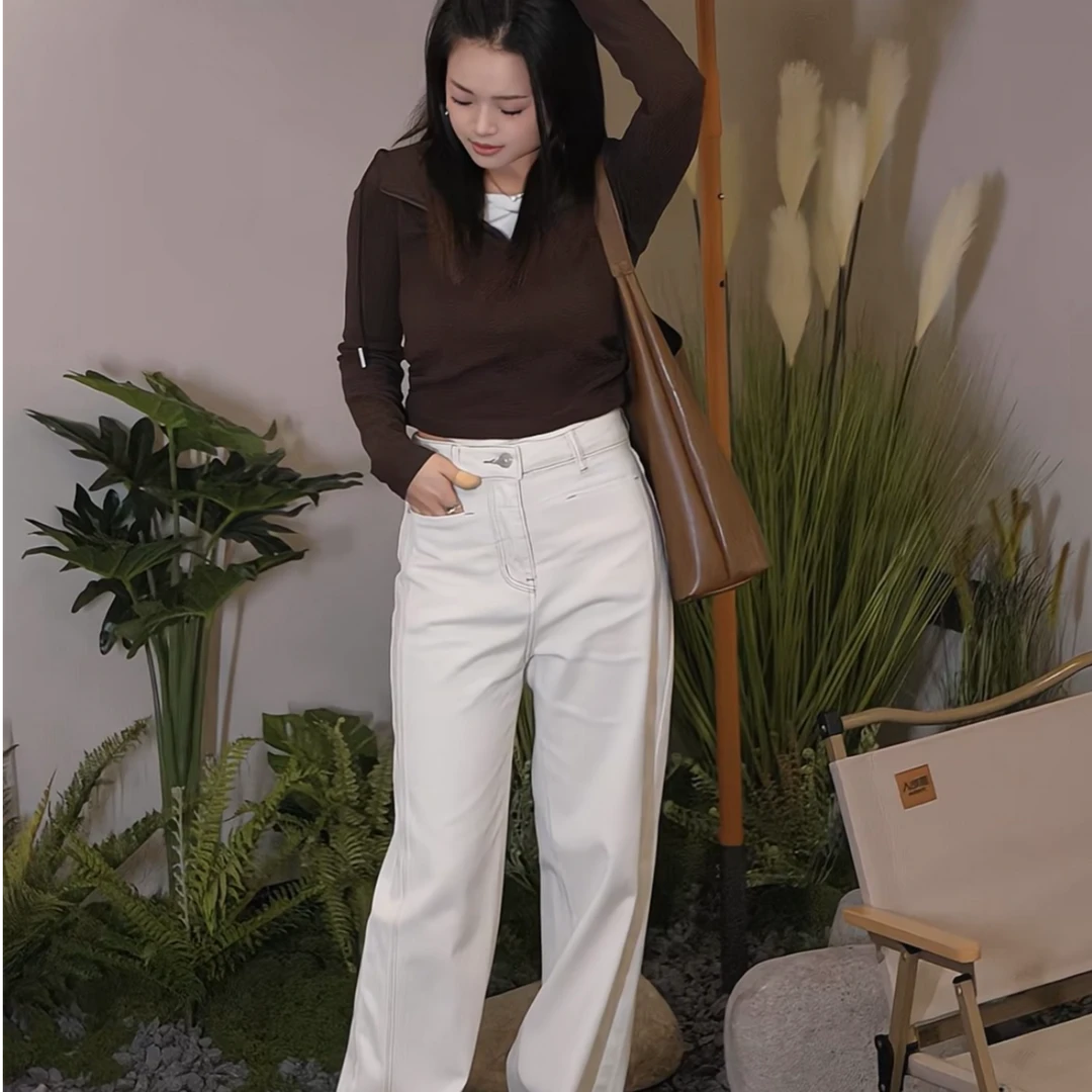 【PGXIAOM】小二定制米白色休闲阔腿裤KZ9336