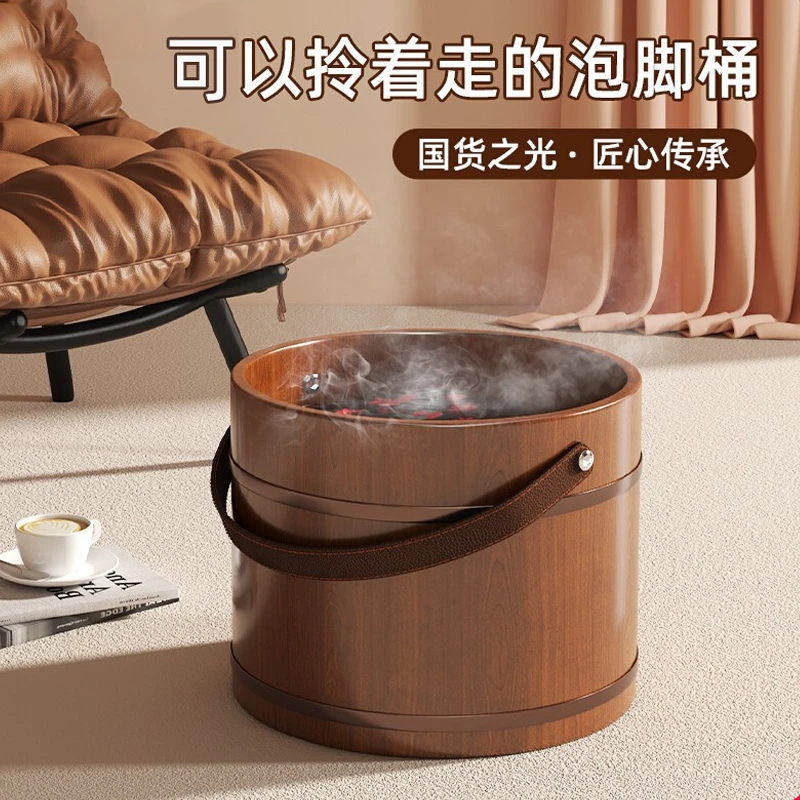 泡脚桶木桶过小腿木质家用洗脚盆实木足浴桶大空间实木养生洗脚桶