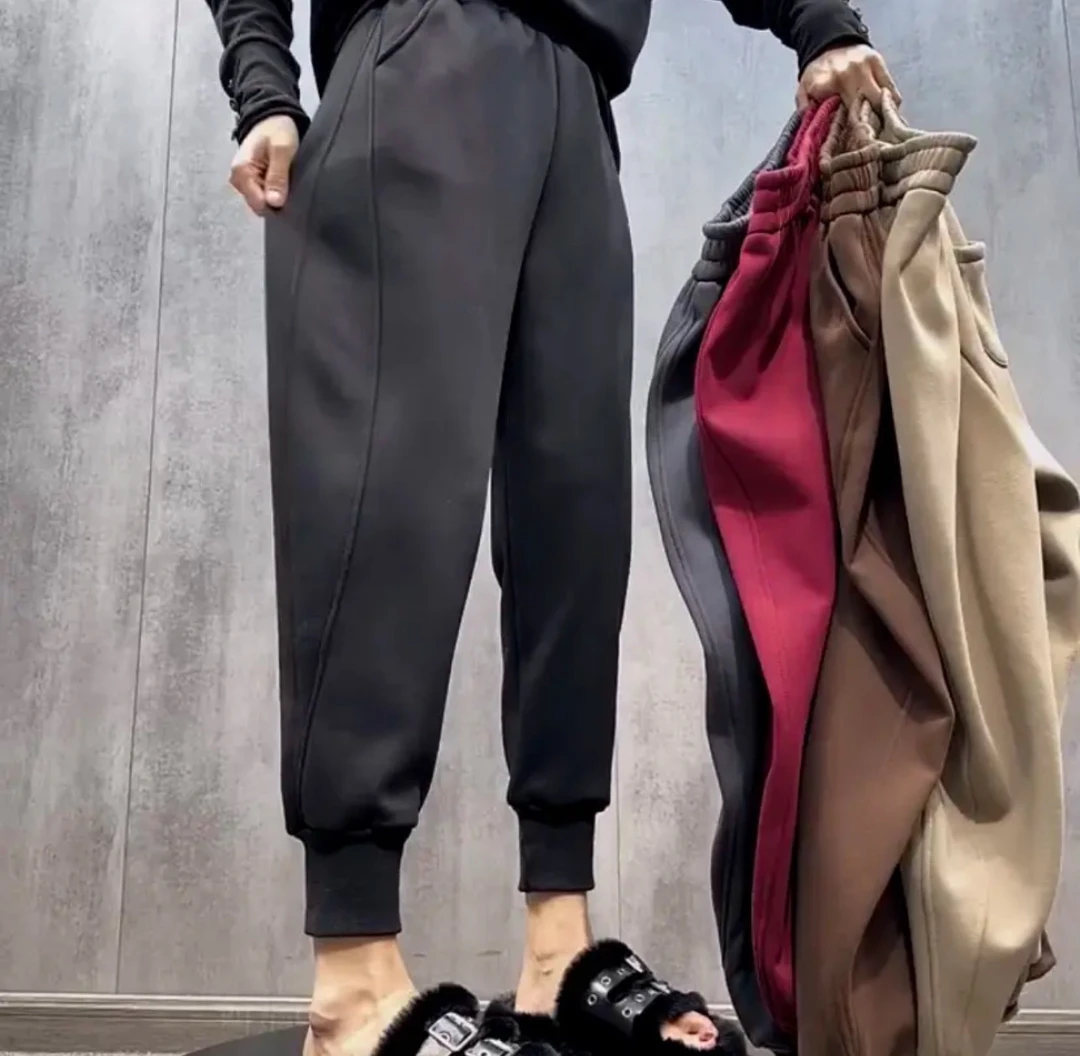 梨形显瘦百搭大码束脚卫裤2024年秋季新款九分哈伦运动休闲萝卜裤