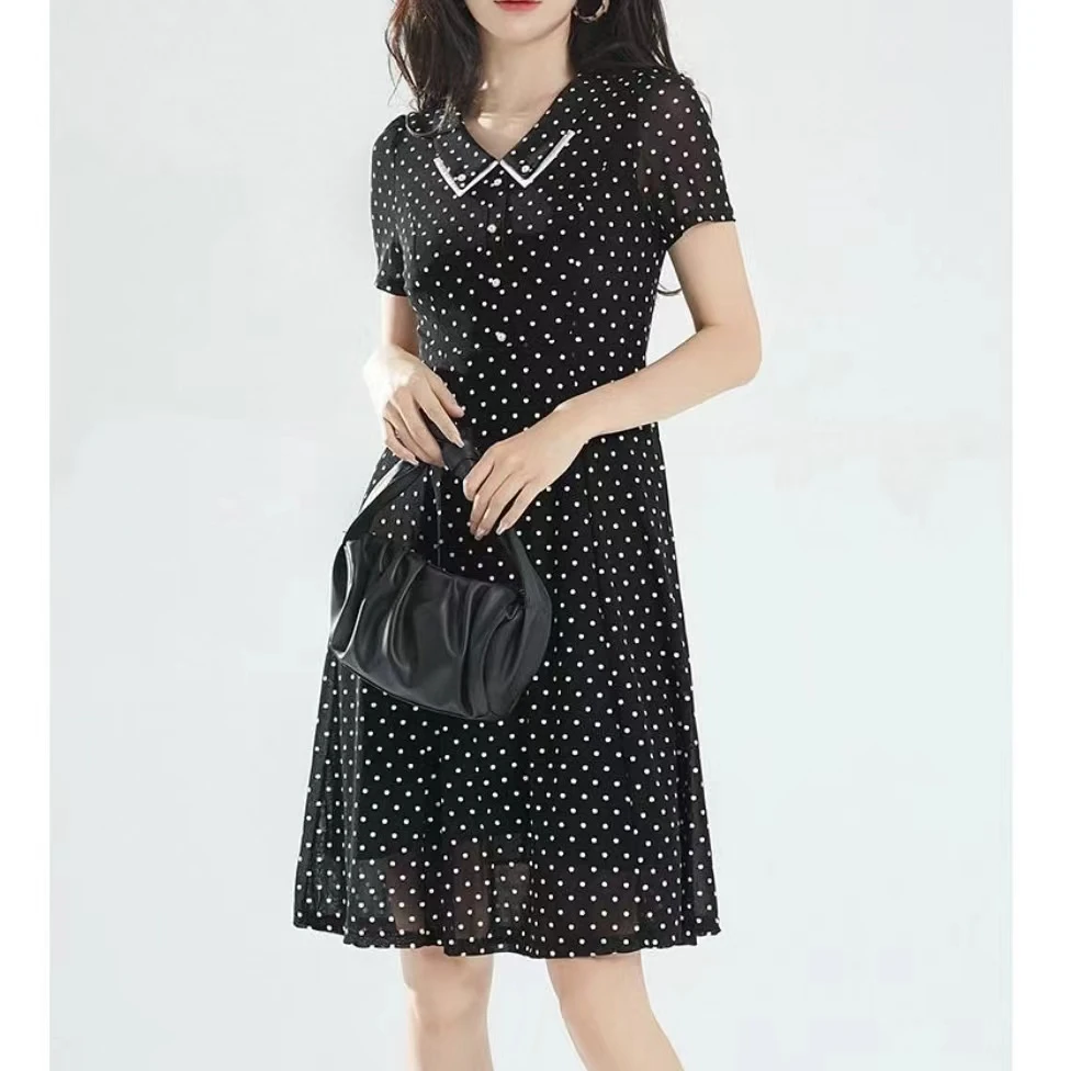X996波点时尚2024新款显瘦连衣裙