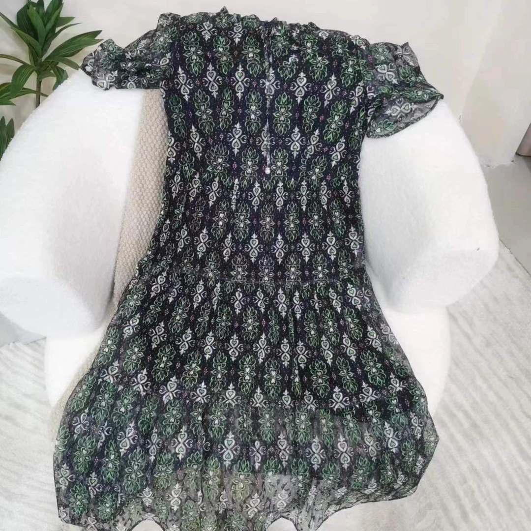 X214碎花连衣裙新款女夏小个子复古时尚高端精致品牌气质裙子