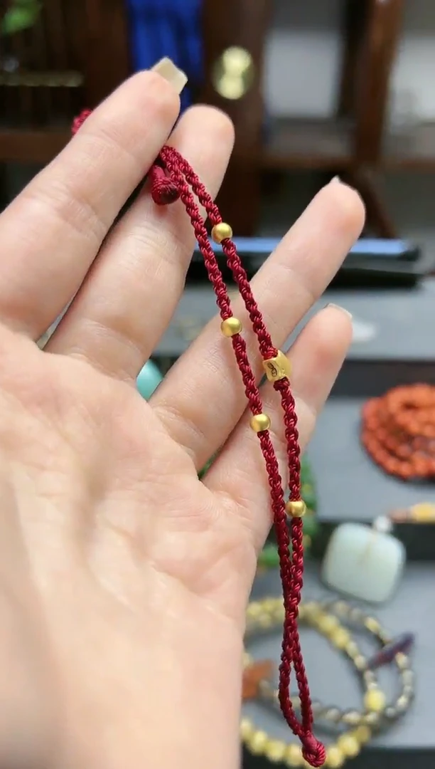 【闪购商品】定制足金手链足金星星款手绳*4 HQ