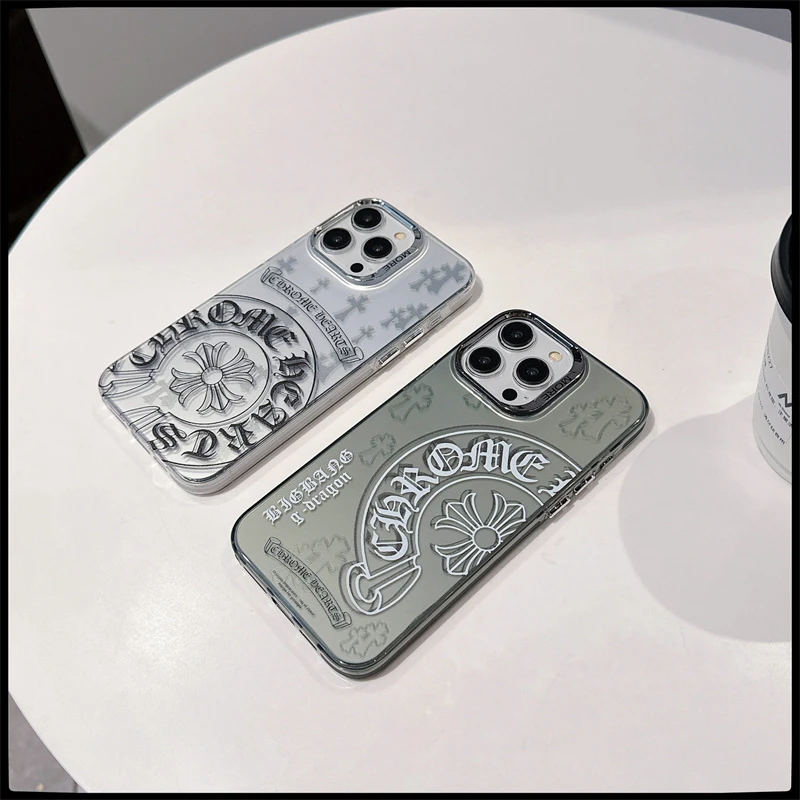 潮酷克罗心电镀磨砂壳适用iPhone15promax潮牌苹果14全包12防摔11