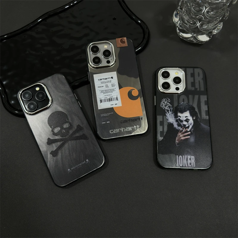 潮酷小丑电镀磨砂壳适用iPhone15promax个性苹果14潮牌13全包防摔