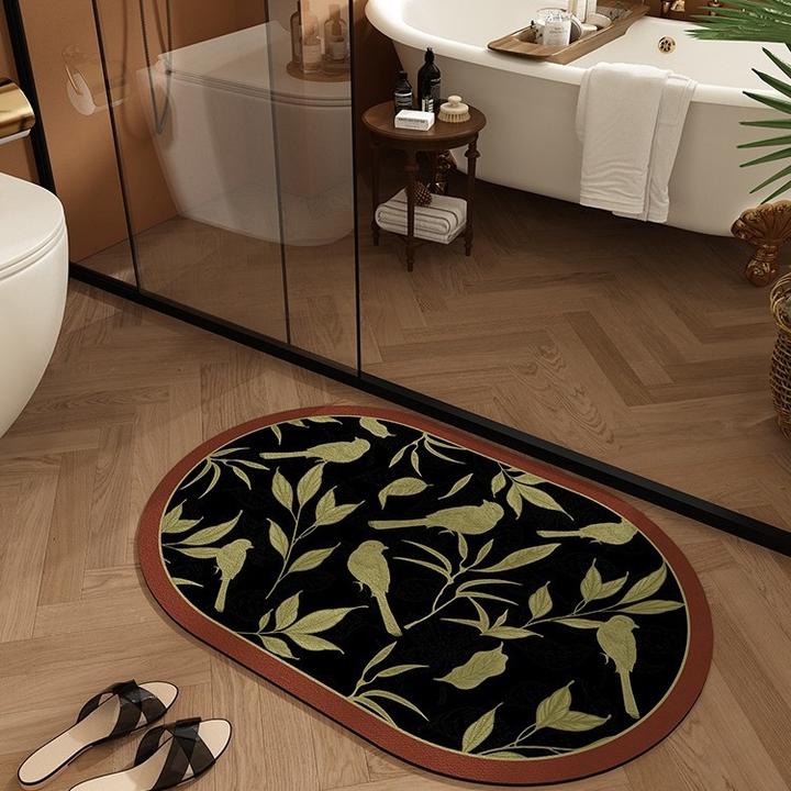 硅藻泥地垫美式复古卫生间淋浴房脚踩垫耐磨防滑易打理吸水地垫