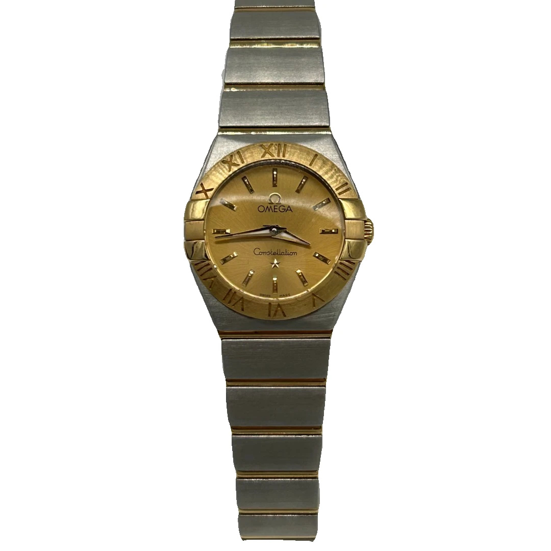 95新 Omega/欧米茄 慕时名品 欧米茄星座女表，24口径，间18k黄金