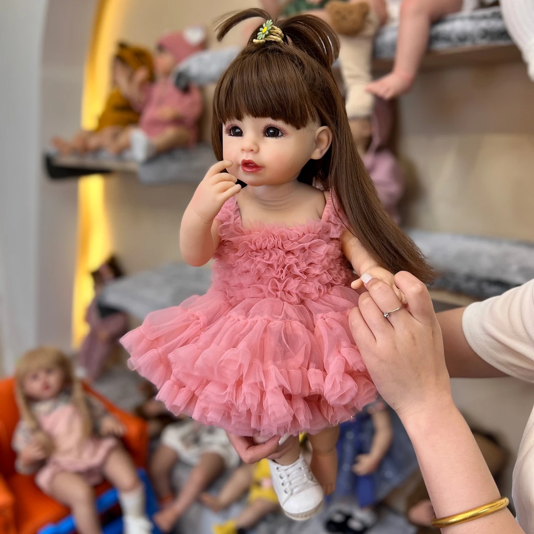 【NPK品牌】可可 粉色裙子  55厘米 全胶可入水乖巧女仿真娃娃