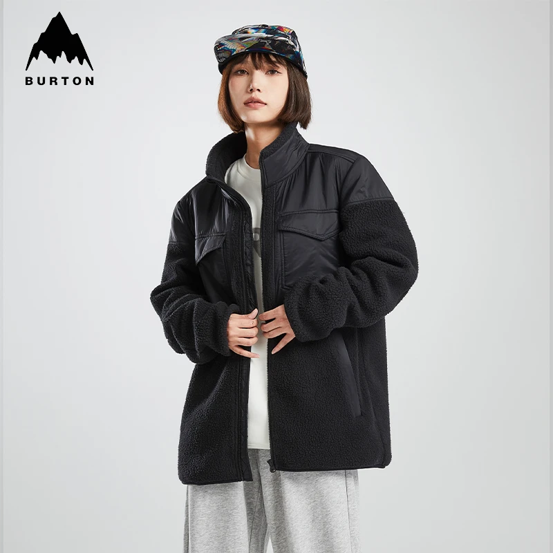 BURTON伯顿男女运动休闲BASIC加绒加厚御寒保暖立领拼接夹克外套