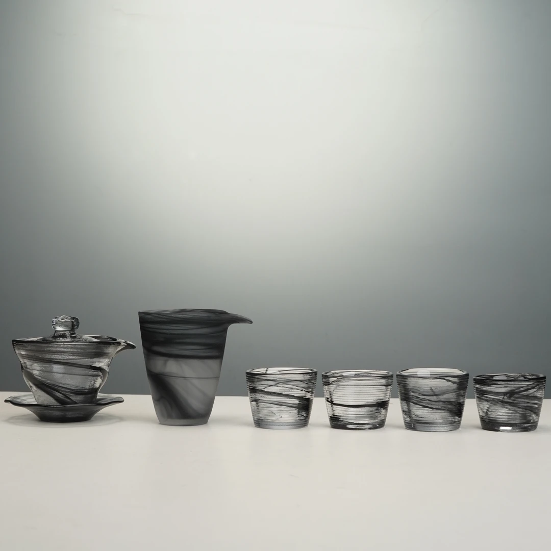 山河·水墨手工 磨砂功夫茶具套装