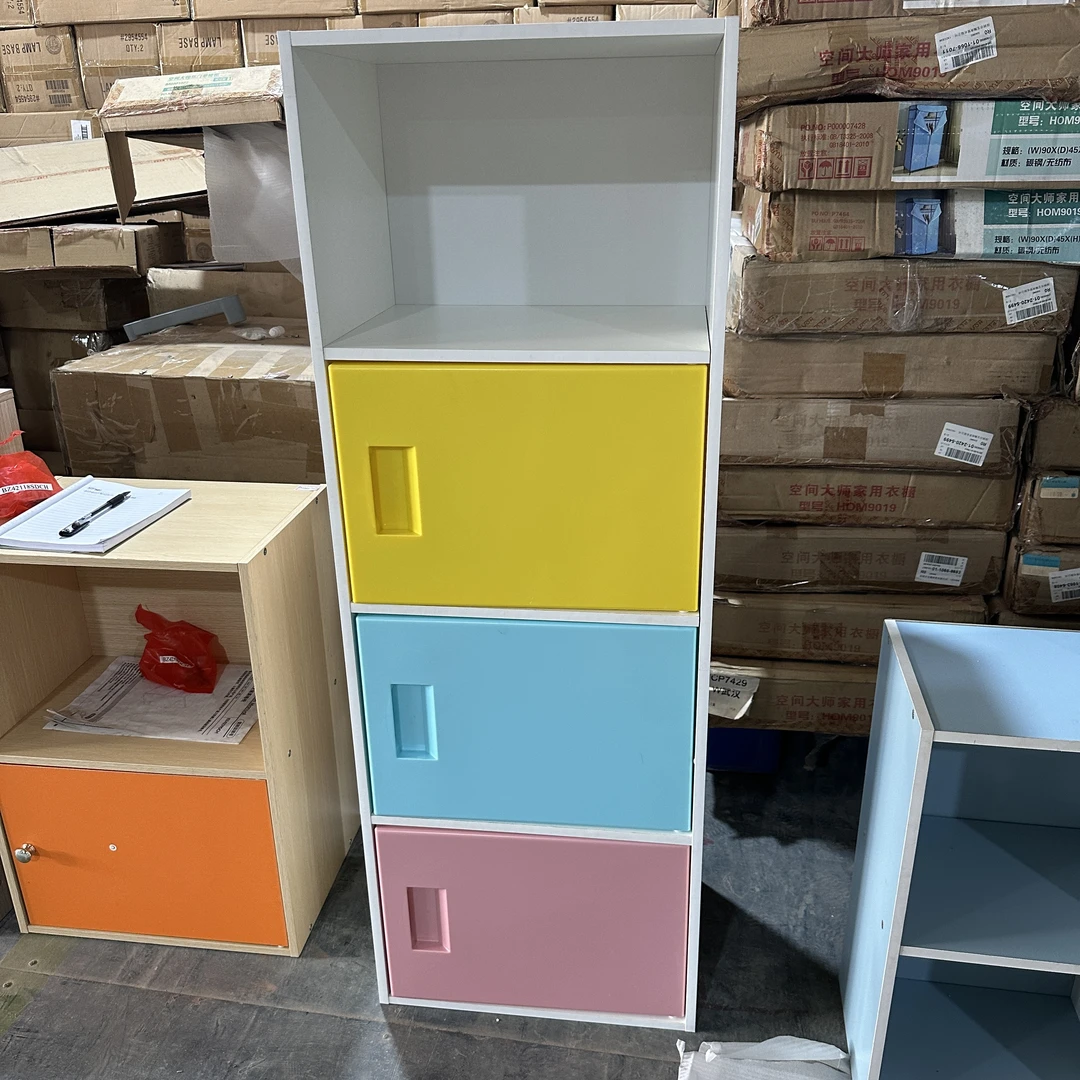 DS-简约三塑胶门格柜家用客厅实用型收纳置物(039-BZ42118SDCH)