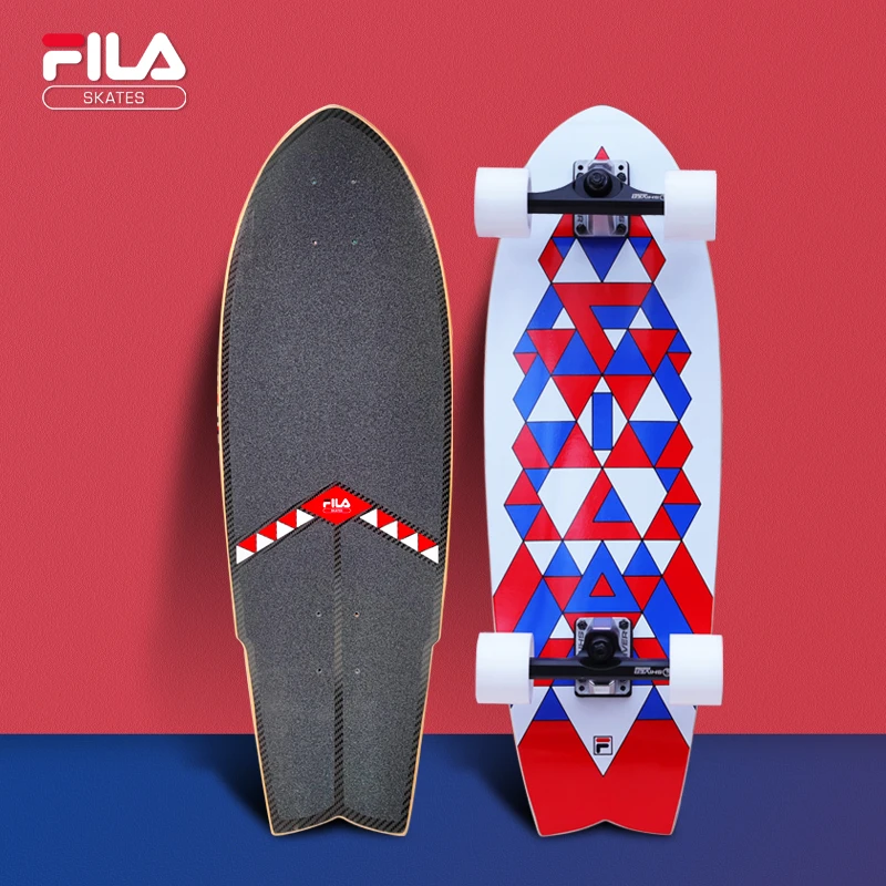 FILA陆地冲浪板｜PU桥专业教练推荐成人便携网红同款零基础滑板