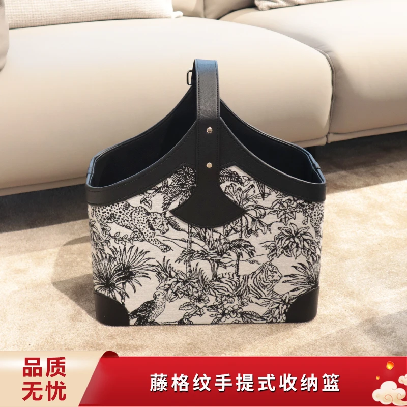 20手工手提篮美式轻奢时尚客厅创意手提式买菜篮家用酒店简约收纳