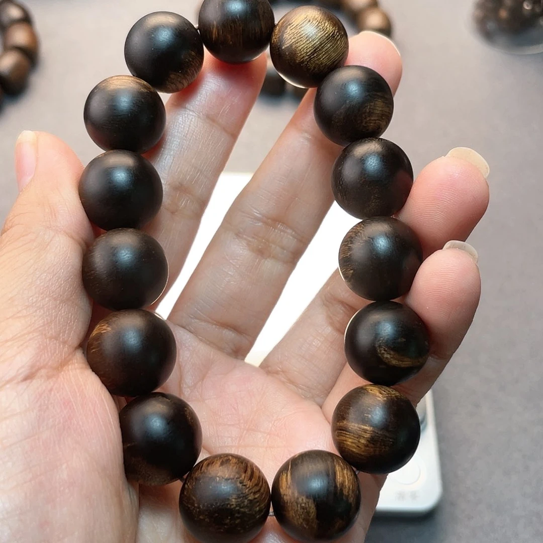 沉香手串蒙**流白棋瘤疤1.5