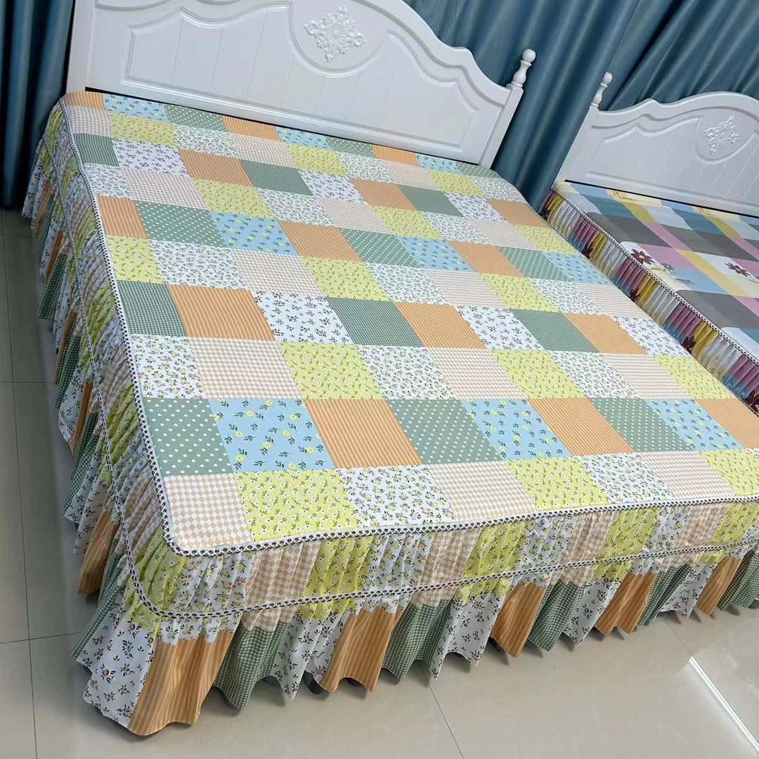 高端精品床罩（四季花香）双层纱加厚防滑