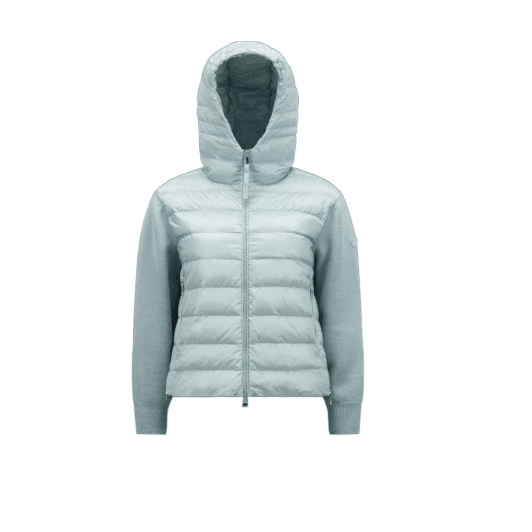全新未使用 MONCLER 拉链长袖羽绒服 女款 蓝色