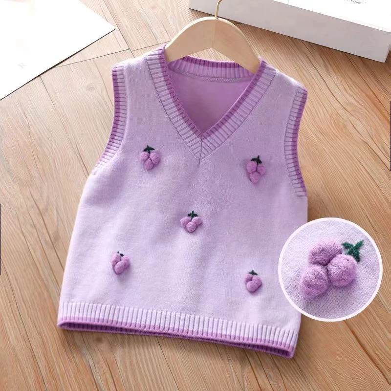 女童针织马甲儿童春秋洋气外穿韩版百搭中大童套头小女孩打底背心