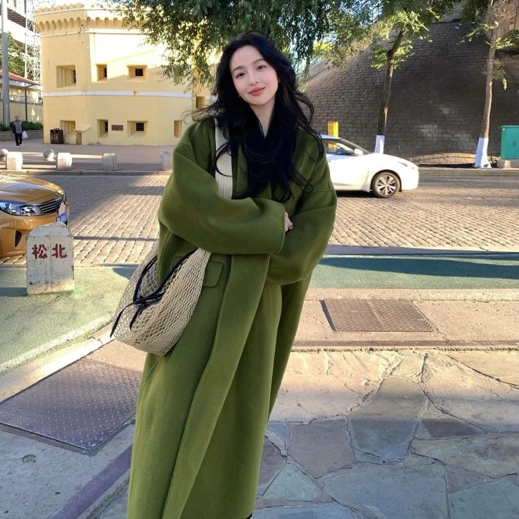 【亚子专属】酒午自制【掩冬】港风复古100%羊毛大衣外套KLF3845