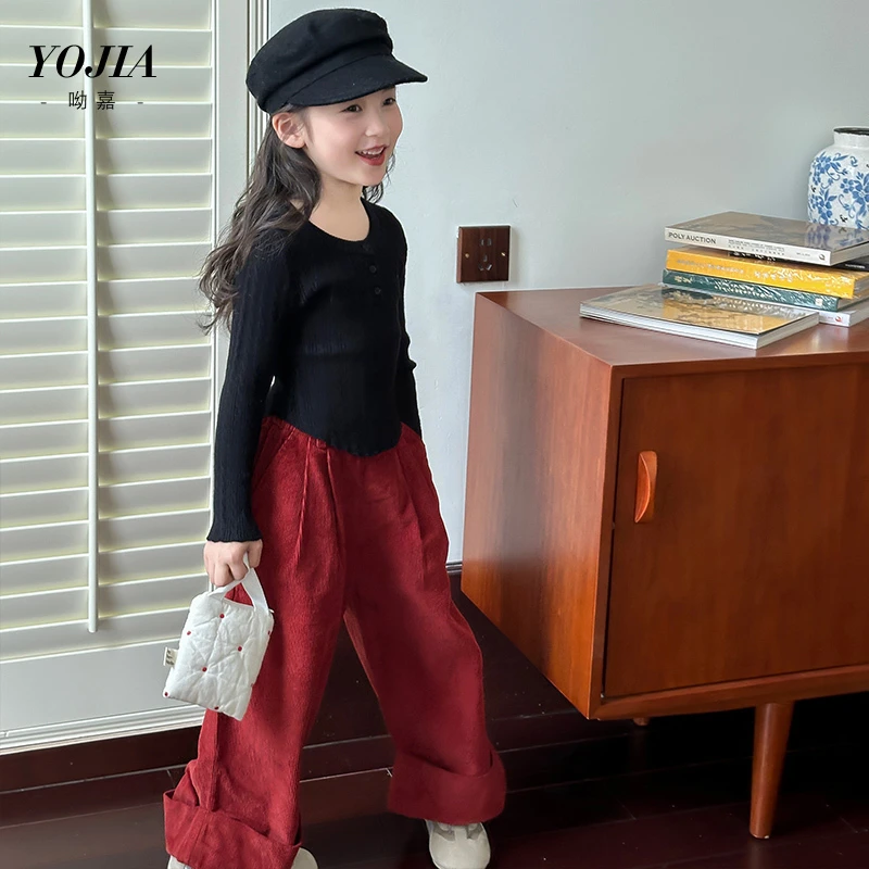 YOJIA女童毛衣秋季2024新款洋气时髦小女孩打底衫儿童Y4QM557