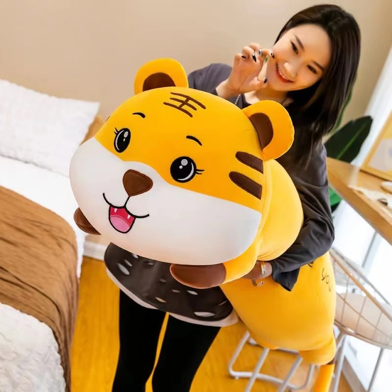 清仓 开心老虎抱枕毛绒玩具可爱趴趴虎玩偶吉祥物生日礼物送