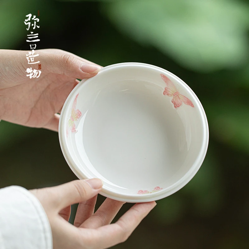 弥言日式有田烧浮雕壶承手工陶瓷蓄水干泡盘家用小茶台茶盘茶点盘