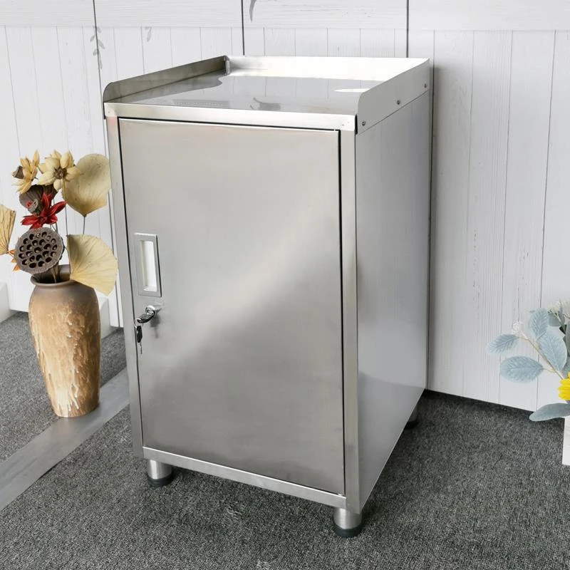 不锈钢煤气瓶柜灶台柜子厨房置物架茶水柜水桶柜经济型单门储物柜