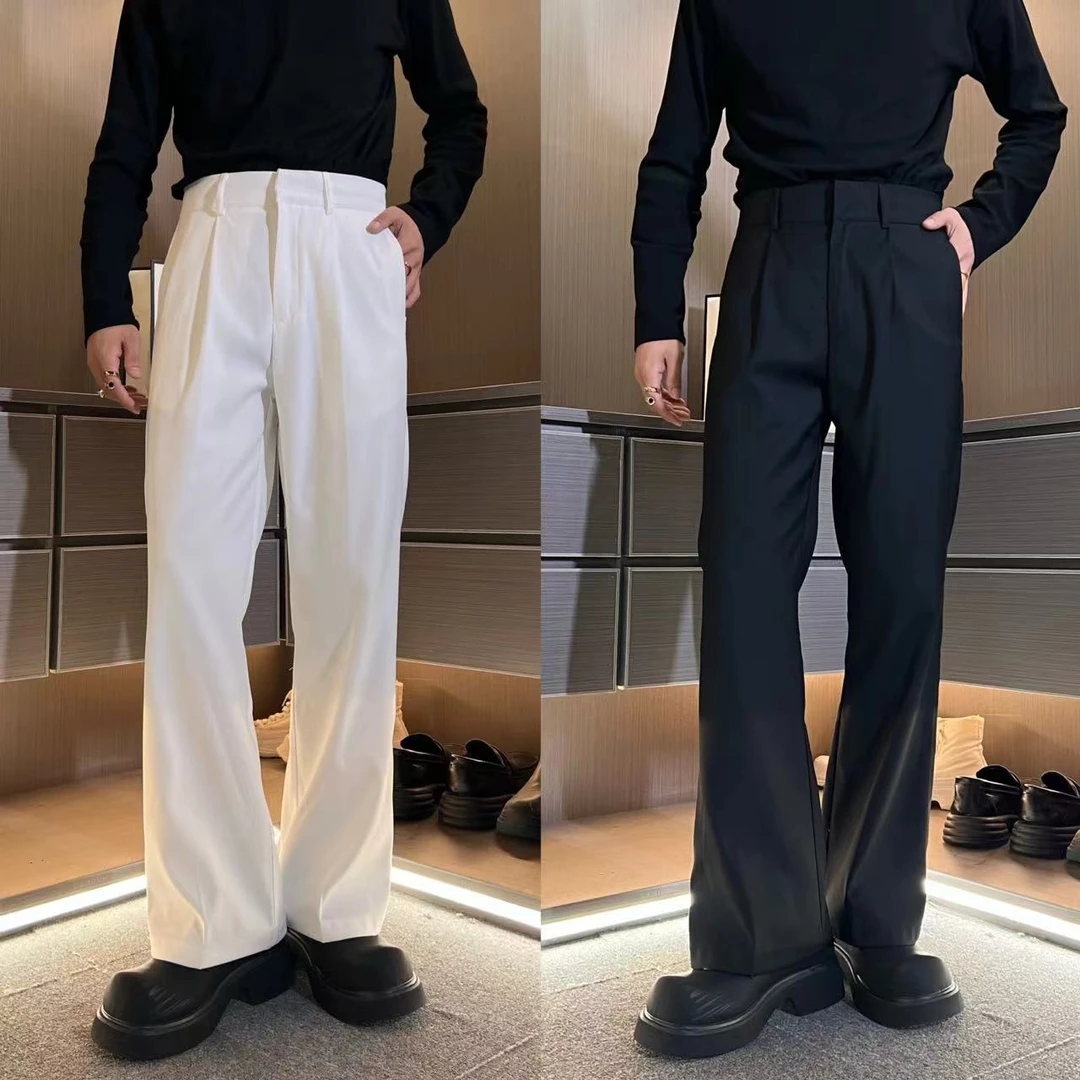 裤子H2408男士高品质弹力腰直筒小西裤