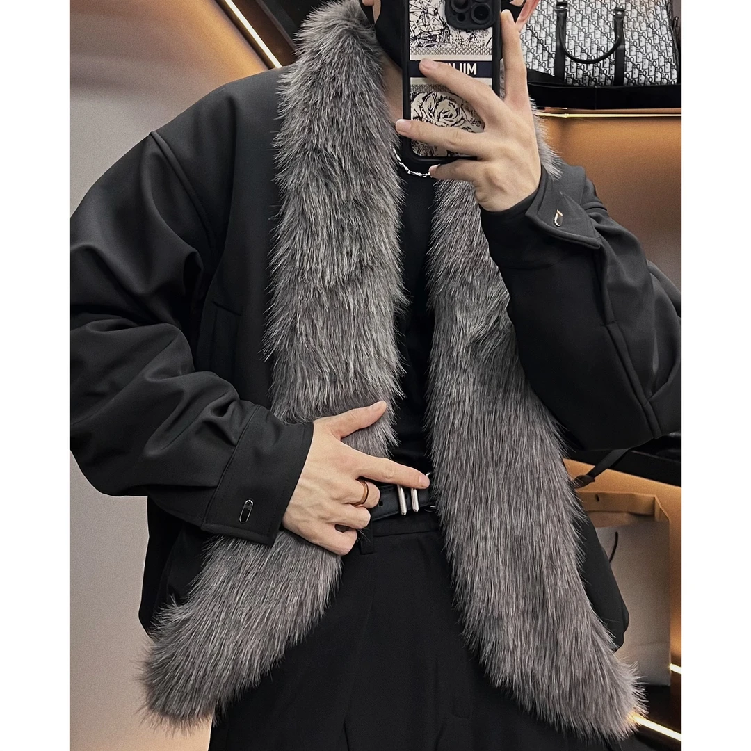 外套3222男士冬季高品质毛毛领拼接棉衣棉服夹克棉服