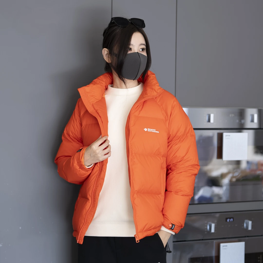 90羽绒服男士宽松保暖2023新款时尚百搭立领轻薄面料面包服潮ins