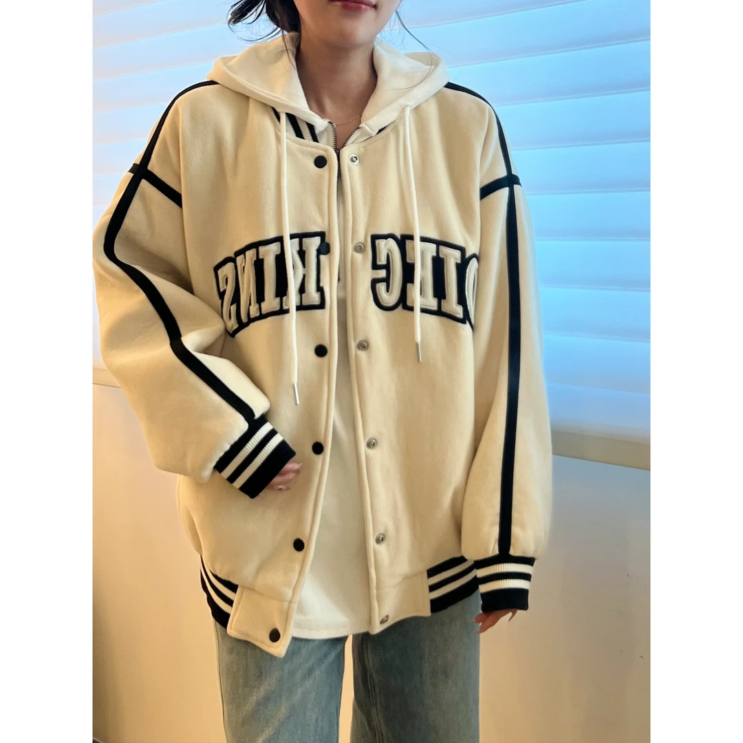 【WEN】美式复古 棒球服新款小众设计撞色学院风高级感外套251
