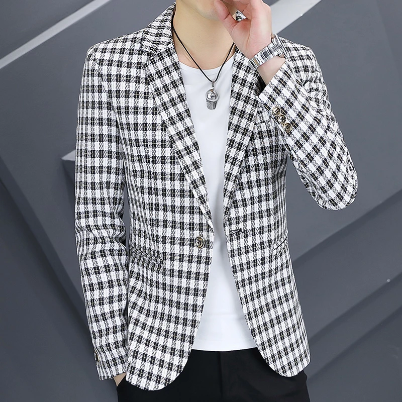 韩版修身时尚高档外套西服男士2025春季新款休闲西装潮流百搭男装
