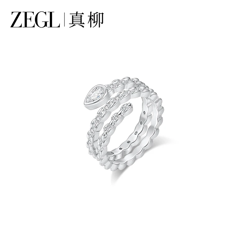 ZEGL 铜合金戒指 本命蛇年灵蛇形戒指女小众设计轻奢高级感食指戒