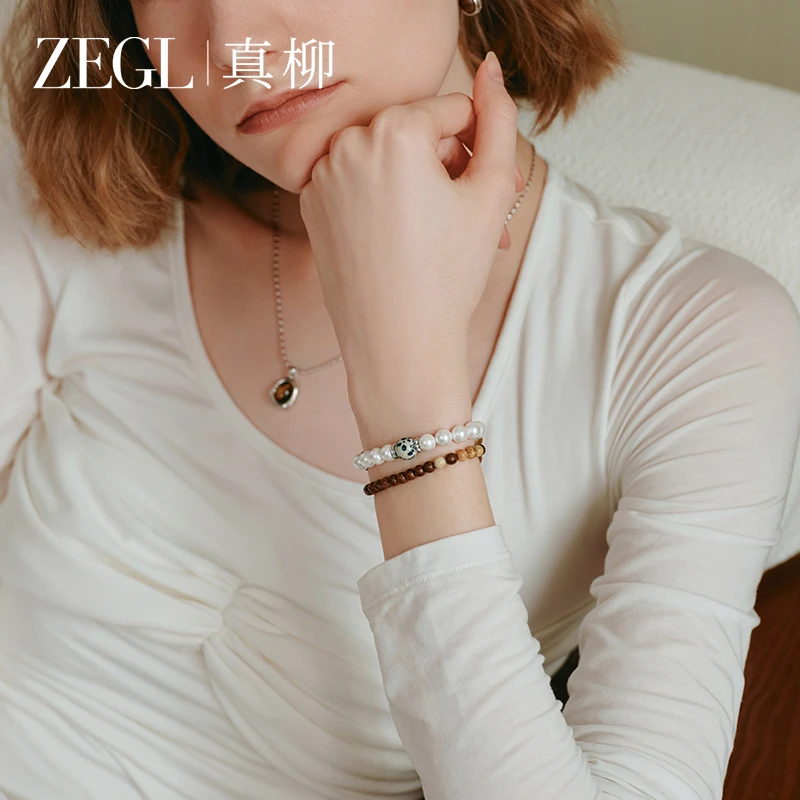 ZEGL 铜合金手链 设计师复古手链气质百搭手链时尚女串珠手饰