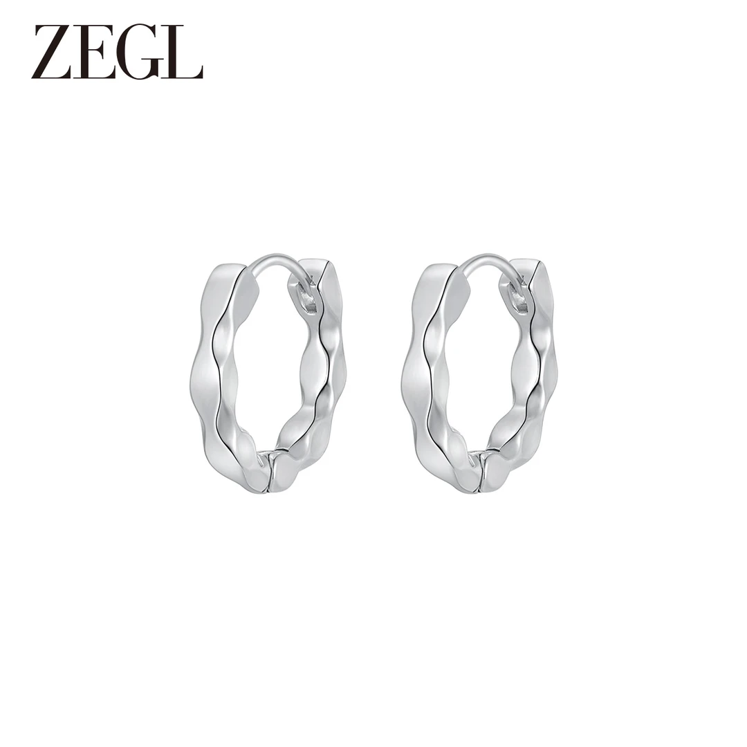 ZEGL 铜合金耳饰 麻花大耳圈耳环高级感耳坠独特素圈耳饰新款爆款