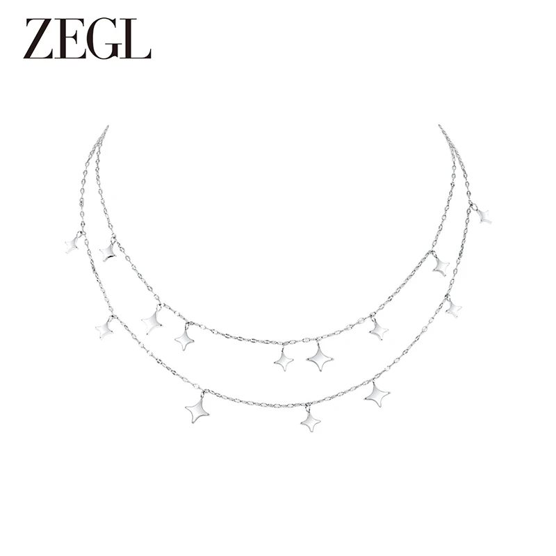 ZEGL 铜合金项链 ZEGL设计师满天星星叠戴项链女款轻奢高级感配饰