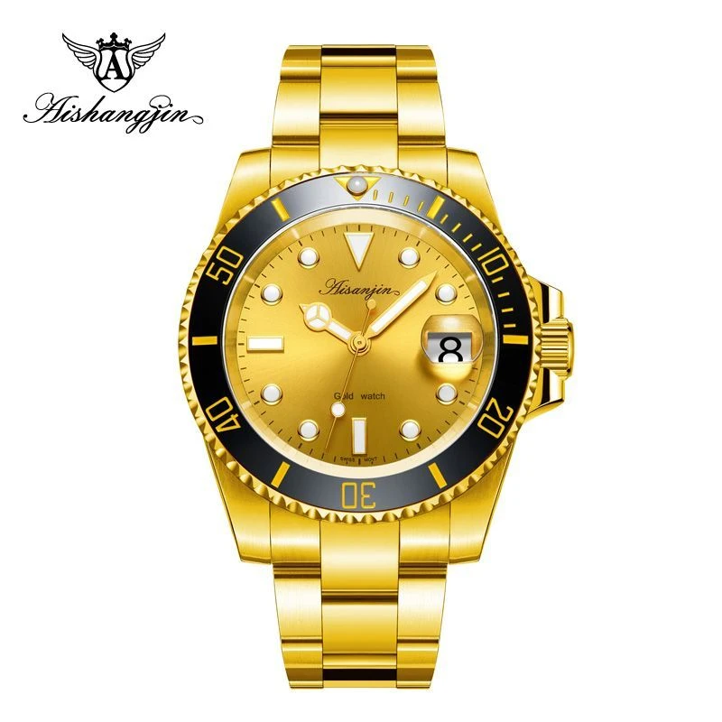 {水鬼}足金黄金制品， 全自动机械腕表男式手表6297腕表