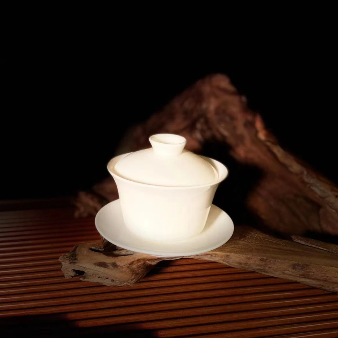 【羊脂玉白瓷盖婉】 薄胎 白瓷 定制盖碗