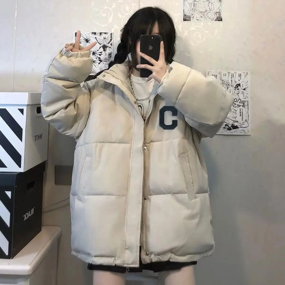 日系羽服少女冬装2023新款初中高中学生袄加厚保暖衣外套百搭X