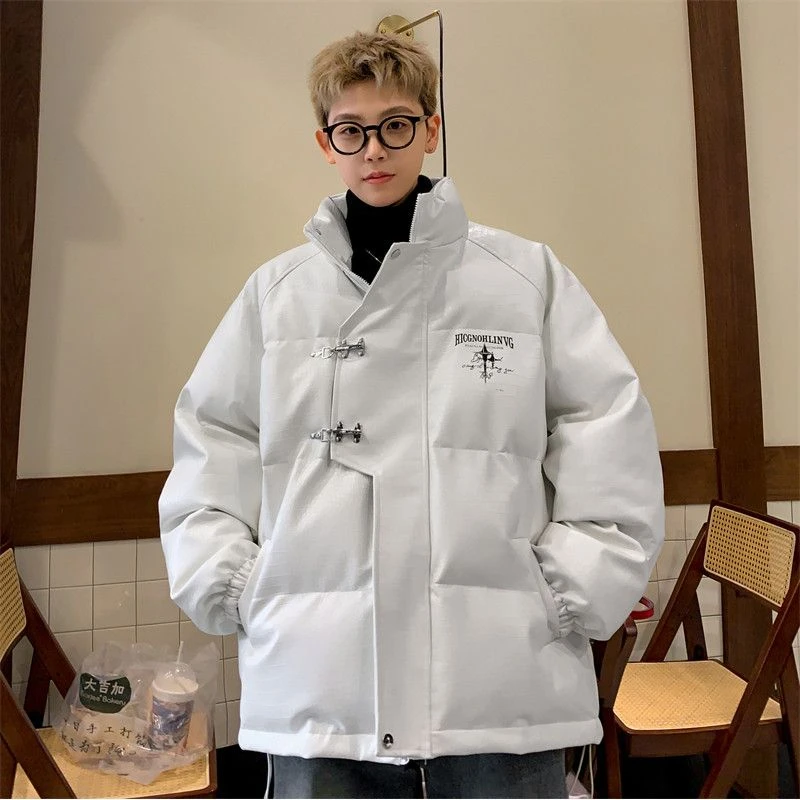 美式潮牌pu皮棉服男款冬季立领棉衣外套宽松加厚面包服晋江羽绒子