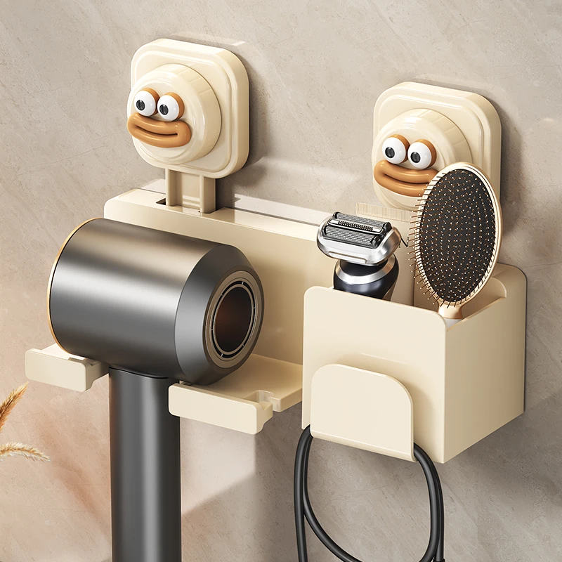 卫生间电吹风挂架浴室吸盘置物架墙上免打孔吹风机支架风筒收纳架